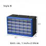 30-Drawer Plastic Parts Craft Storage Cabinet Hardware Organizer, (36.5-cm W x 18-cm D x 24.5-cm H), multiple color Cabinet, multiple color Drawers