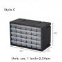 30-Drawer Plastic Parts Craft Storage Cabinet Hardware Organizer, (36.5-cm W x 18-cm D x 24.5-cm H), multiple color Cabinet, multiple color Drawers