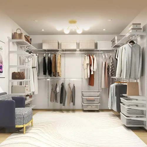 Rubbermaid Compatible Open Metal Cloakroom Wall-mounted Clothes Rack Homemade Materials Master Bedroom Wall Wardrobe Frame DIY Accessories
