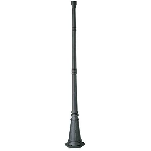 Hepworth Outdoor Post and Cap Base Black Iron Pole 76 3/4'' for Exterior House Porch Yard - John Timberland