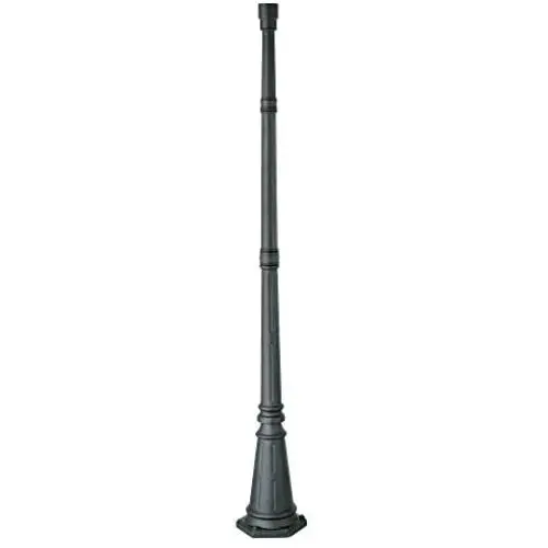Hepworth Outdoor Post and Cap Base Black Iron Pole 76 3/4'' for Exterior House Porch Yard - John Timberland Hepworth Outdoor Post and Cap Base Black Iron Pole 76 3/4'' for Exterior House Porch Yard - John Timberland