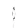 T16 - Iron Balusters - Pointed Oval - Hollow - 44 in X 1/2 in Square - Box of 5 (Satin Black) T16 - Iron Balusters - Pointed Oval - Hollow - 44 in X 1/2 in Square - Box of 5 (Satin Black)