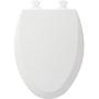 BEMIS 1500EC 390 Toilet Seat with Easy Clean & Change Hinges, ELONGATED, Durable Enameled Wood, Cotton White