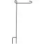 KINREX Garden Flag Pole Holder Stand - Black Metal Iron Wrought Stake Poles for Outdoor Garden Lawn Yard - 3 Piece Set - 35'' Tall x 15.5'' Wide KINREX Garden Flag Pole Holder Stand - Black Metal Iron Wrought Stake Poles for Outdoor Garden Lawn Yard - 3 Piece Set - 35'' Tall x 15.5'' Wide