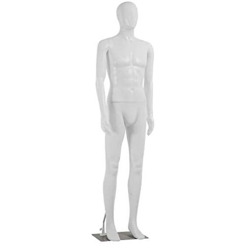 73 Inch Male Mannequin Full Body Dress Form Sewing Manikin Adjustable Dress Model Mannequin Stand Realistic Mannequin Display Head Dress Mannequin Clothing Form Metal Base Stand