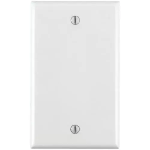 Leviton 80714-W 1-Gang No Device Blank Wallplate, Standard Size, Thermoplastic Nylon, Box Mount, White