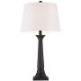 Dolbey Modern Table Lamps Set of 2 Deep Bronze Tapered Column Off White Drum Shade for Living Room Family Bedroom Bedside - 360 Lighting