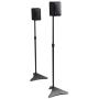 Atlantic Adjustable Height Speaker Stands Black - Set of 2 Holds Satellite Speakers, Adjustable Stand Height from 27 to 48 inch, Heavy Duty Powder Coated Aluminum with Wire Management PN77305018