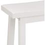 Amazon Basics Classic Solid Wood Saddle-Seat Kitchen Counter Stool with Foot Plate 24 Inch, White, Set of 2