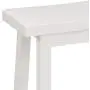 Amazon Basics Classic Solid Wood Saddle-Seat Kitchen Counter Stool with Foot Plate 24 Inch, White, Set of 2