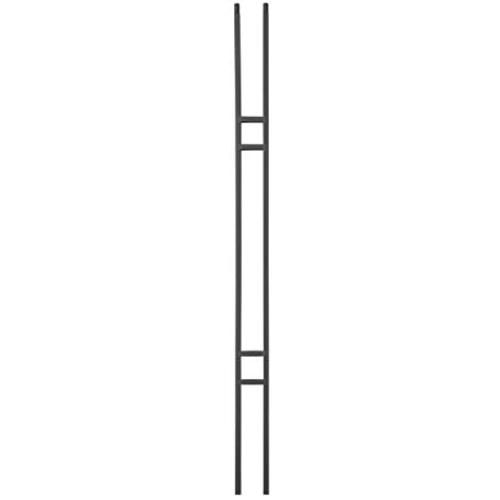 T19 - Iron Balusters - Craftsman Double Panel - Hollow - 44 x 1/2 Inches - Box of 10 (Satin Black)