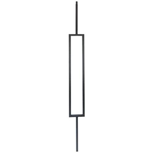 T81 - Iron Balusters - Single Rectangle - Hollow - 44 in X 1/2 in Square - Box of 10 (Satin Black)