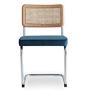 Edloe Finch SET OF 2 Rattan Back - Velvet Cushion, Blue,