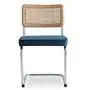 Edloe Finch SET OF 2 Rattan Back - Velvet Cushion, Blue, Edloe Finch SET OF 2 Rattan Back - Velvet Cushion, Blue,