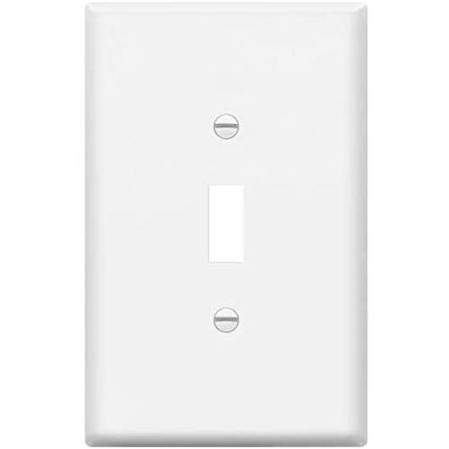 ENERLITES Toggle Light Switch Wall Plate, Jumbo Switch Cover, Oversized 1-Gang 5.5'' x 3.5'', Unbreakable Polycarbonate Thermoplastic, 8811O-W, White