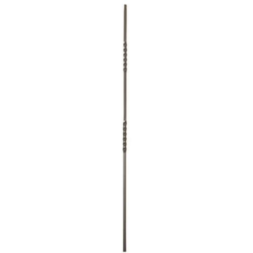 T03 - Iron Balusters - Double Twist - Hollow - 44'' Tall - 1/2'' Square - Box of 15 (Pewter Gray)