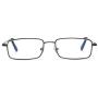EYE ZOOM 2 Pack Blue Light Blocking Reading glasses Rectangular Metal Anti Blue Ray and UV Readers, Black, Gunmetal