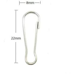 LASSUM 100 PCS Metal Snap Spring Clips Hooks 22 mm Purse Pulis Snap Clip Hobby ID Card Key Chain Parts