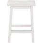 Amazon Basics Classic Solid Wood Saddle-Seat Kitchen Counter Stool with Foot Plate 24 Inch, White, Set of 2