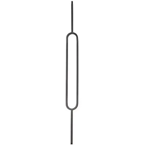 T80 - Iron Balusters - Single Oval - Hollow - 44 in X 1/2 in Square - Box of 10 (Satin Black)