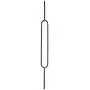 T80 - Iron Balusters - Single Oval - Hollow - 44 in X 1/2 in Square - Box of 10 (Satin Black)