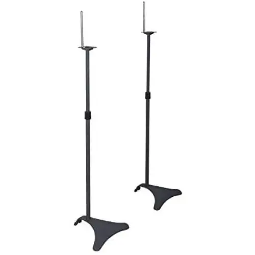 Atlantic Adjustable Height Speaker Stands Black - Set of 2 Holds Satellite Speakers, Adjustable Stand Height from 27 to 48 inch, Heavy Duty Powder Coated Aluminum with Wire Management PN77305018 Atlantic Adjustable Height Speaker Stands Black - Set of 2 Holds Satellite Speakers, Adjustable Stand Height from 27 to 48 inch, Heavy Duty Powder Coated Aluminum with Wire Management PN77305018