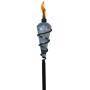 TIKI Brand 64-inch Swirl Metal Torch with Blue Bubble Glass Head