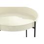 Outdoor Patio Side Table H Potter for Porch Deck Balcony Terrace Indoor Living Room Kitchen White Cream Small Spaces Removable Round Metal Tray Quick Folding End Tables for Coffee Drinks or Appetizers