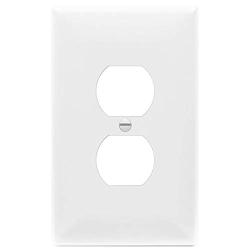 ENERLITES Duplex Receptacle Outlet Wall Plate, Jumbo Outlet Covers, Oversized 1-Gang 5.5'' x 3.5'', Polycarbonate Thermoplastic, 8821O-W, White