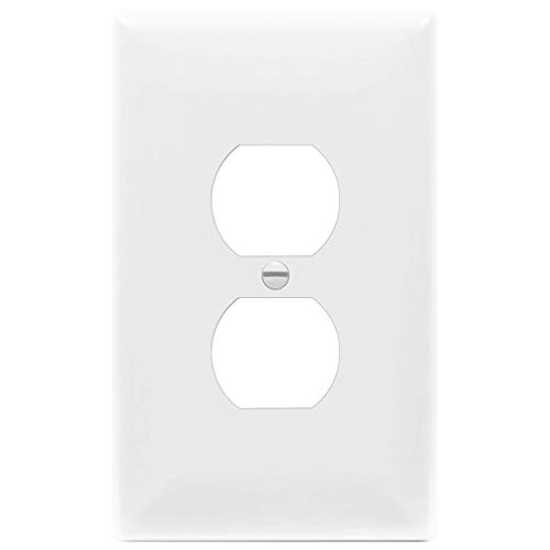 ENERLITES Duplex Receptacle Outlet Wall Plate, Jumbo Outlet Covers, Oversized 1-Gang 5.5'' x 3.5'', Polycarbonate Thermoplastic, 8821O-W, White