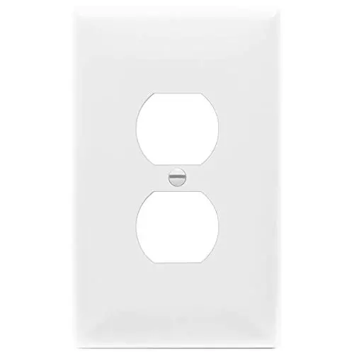 ENERLITES Duplex Receptacle Outlet Wall Plate, Jumbo Outlet Covers, Oversized 1-Gang 5.5'' x 3.5'', Polycarbonate Thermoplastic, 8821O-W, White
