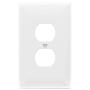 ENERLITES Duplex Receptacle Outlet Wall Plate, Jumbo Outlet Covers, Oversized 1-Gang 5.5'' x 3.5'', Polycarbonate Thermoplastic, 8821O-W, White