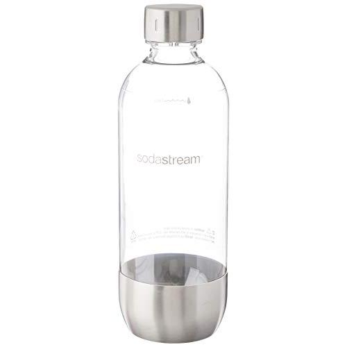 SodaStream 1L Classic Metal Carbonating Bottle, Single, Stainless Steel (1041191011)