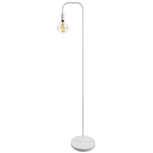 Oneach Industrial LED Floor Lamp for Living Room Bedroom Reading Office Metal Minimalist Standing Lamp White