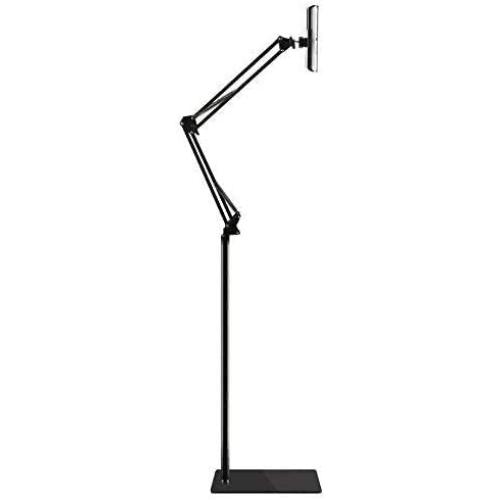 Spessn Adjustable Floor Stand Universal 360-degree Rotatable Metal Tablet Holder Compatible Samsung Galaxy Tab and Phones(Black)