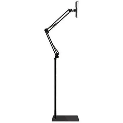 Spessn Adjustable Floor Stand Universal 360-degree Rotatable Metal Tablet Holder Compatible Samsung Galaxy Tab and Phones(Black)