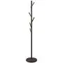 Kira Home Addison 68'' Modern 6 Hook Free Standing Metal Coat Rack, Weighted Base, Gold Cap Accents + Oil-Rubbed Bronze Finish