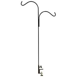 Ashman Double Span Black Deck Hook, Made of Premium Metal, Super Strong with 46-Inch Length and ideal for Bird Feeders, Plant Hangers, Coconut Shell Hanging Baskets, Lanterns and Wind Chimes and more!