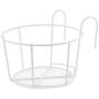 4 Packs Hanging Railing Planters Flower Pot Holders Plant Iron Racks Fence Metal Potted Stand Mounted Balcony Round Plant Baskets Shelf Container Box for Indoor and Outdoor Use-White,Garden Steel Pots