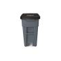 Rubbermaid Commercial Products BRUTE Rollout Heavy-Duty Wheeled Trash/Garbage Can - 32 Gallon - Gray