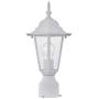 Gruenlich Outdoor Post Lighting Fixture with One E26 Medium Base Max 60W, Metal Housing Plus Glass, Bulb Not Included (White Finish)