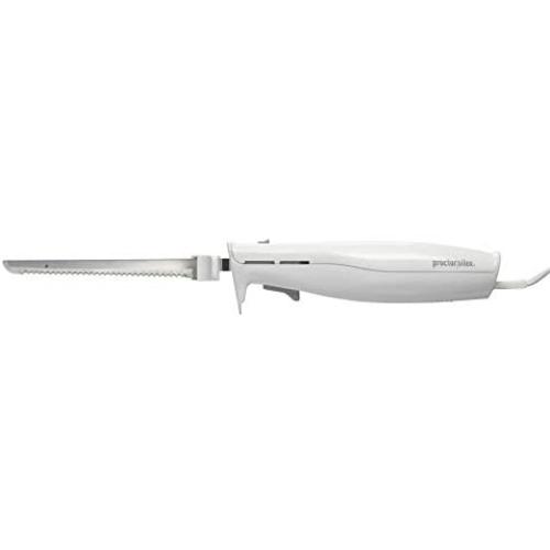 Proctor Silex Easy Slice Electric Knife for Carving Meats, Poultry, Bread, Crafting Foam and More, Lightweight with Contoured Grip, White