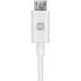 Monoprice USB-A to Micro B Cable - 0.5 Feet - White, Polycarbonate Connector Heads, 2.4A, 22/30AWG - Select Series