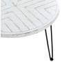 WELLAND Round Coffee Table, 30-inch Wood End Table, Modern Coffee Table with Metal Legs, Washed White, Rustic Accent Coffee Table with Special Pattern Design for Living Room, Bedroom, Home, Office