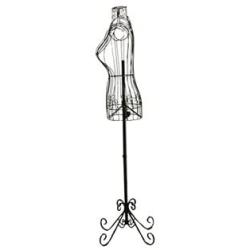 Adjustable- Mannequin Dress Form Female Black Steel Wire 32''22''32'' on Decorative Stand (0004 Black)