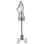 Adjustable- Mannequin Dress Form Female Black Steel Wire 32''22''32'' on Decorative Stand (0004 Black)