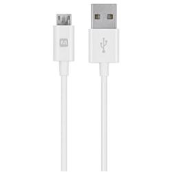 Monoprice USB-A to Micro B Cable - 0.5 Feet - White, Polycarbonate Connector Heads, 2.4A, 22/30AWG - Select Series