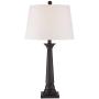 Dolbey Modern Table Lamps Set of 2 Deep Bronze Tapered Column Off White Drum Shade for Living Room Family Bedroom Bedside - 360 Lighting