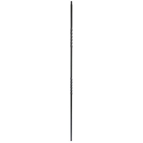 T03 - Iron Balusters - Double Twist - Hollow - 44 in X 1/2 in Square - Box of 15 (Satin Black)