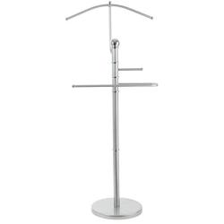 StorageMaid Metal Suit Valet Stand - Gorgeous Chromed Metal with Finished Detail – Best Organization Solution for Bedrooms, Master Closets, and Dorm Rooms - Prime Gift Idea for Women